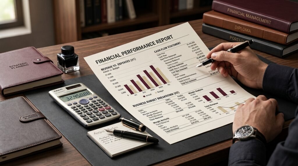 Financial analysis and business budgeting for a Diploma in Finance Management.