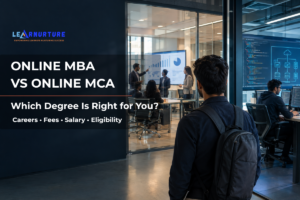 Online MBA vs Online MCA comparison of career paths, fees, salary and eligibility.